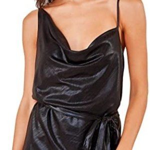 Sugar Lips Women's Asymmetrical Cowl Neck Slip Dress